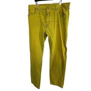 Levi 501 CT Men's Jeans Size 42x34‎ Yellow Button- Fly Denim